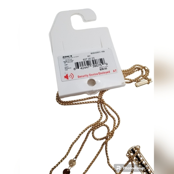 NINE WEST NWT LAYERED GOLDTONED TASSEL & BAR PENDANT NECKLACE - Picture 6 of 6